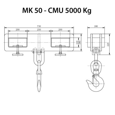 Palonnier pour fourches 5000 Kg