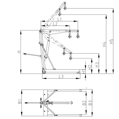 Grue d'atelier adaptée au palette Euro