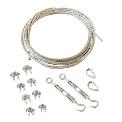 Câble Galva diamètre 10 mm avec cosse, tendeur et serre cable