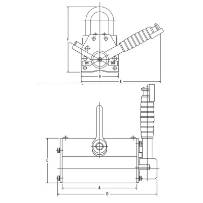 Aimant de levage Type QPM dimension