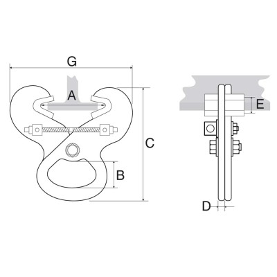 Pince pour poutre Superclamp dimensions