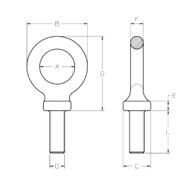 Anneau de levage Mâle tige longue haute résistance dimension