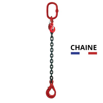 Chaine de levage 1 brin crochet automatique