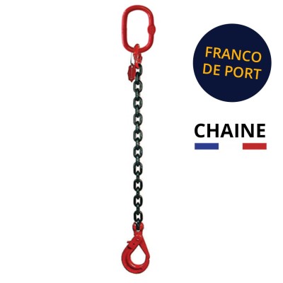 Chaine de levage 1 brin crochet automatique grade 80