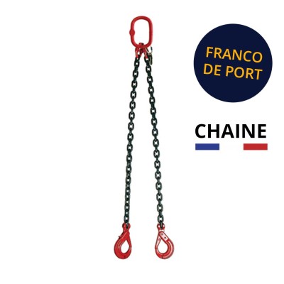 Chaine de levage 2 brins crochet automatique franco