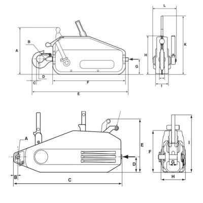 Tirefor Tu 8-16 et 32Tractel dimensions