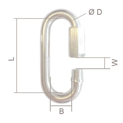 Maillon rapide acier INOX gamme PRO dimension