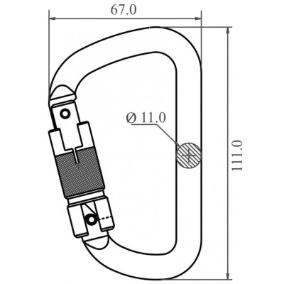 Mousqueton acier verrouillage automatique dimensions