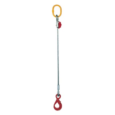 Élingue câble 1 brin avec crochet automatique pour levage jusqu’à 2,7T