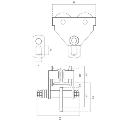 Chariot porte palan manuel Atex