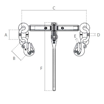 Caractéristiques tendeur arrimage à cliquet