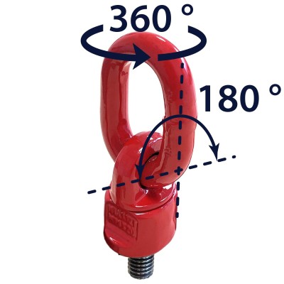 Anneau de levage articulé à émérillon