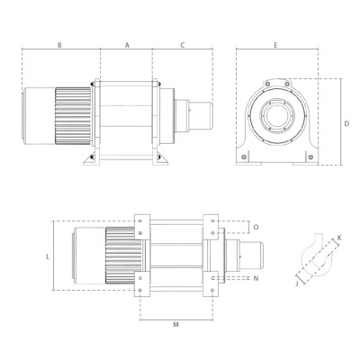 Dimension Treuil électrique Triphasé 400 V