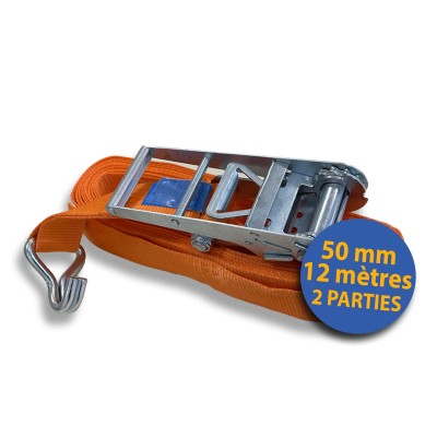 Sangle d'arrimage à cliquet largeur 50 mm longueur 12 m