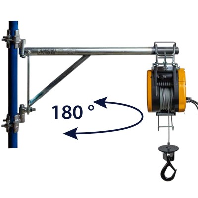 Pack Treuil électrique de levage 160 Kg et potence rotative