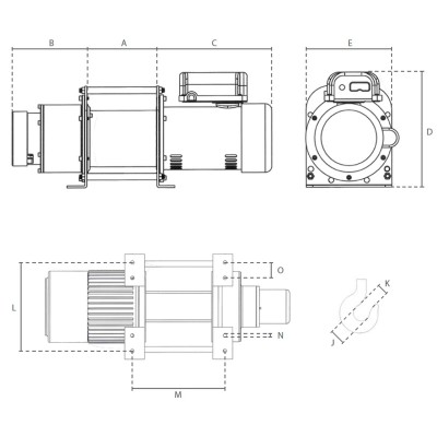 Dimension treuil électrique