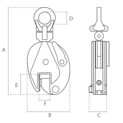 Pince universelle articulé pour levage vertical