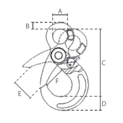Crochet à oeil et verrouillage automatique grade 100
