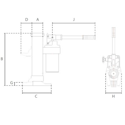 Vérin hydraulique à patte