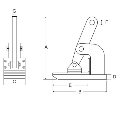 Pince de levage horizontal (anti-marquage) CNMH Rema dimensions