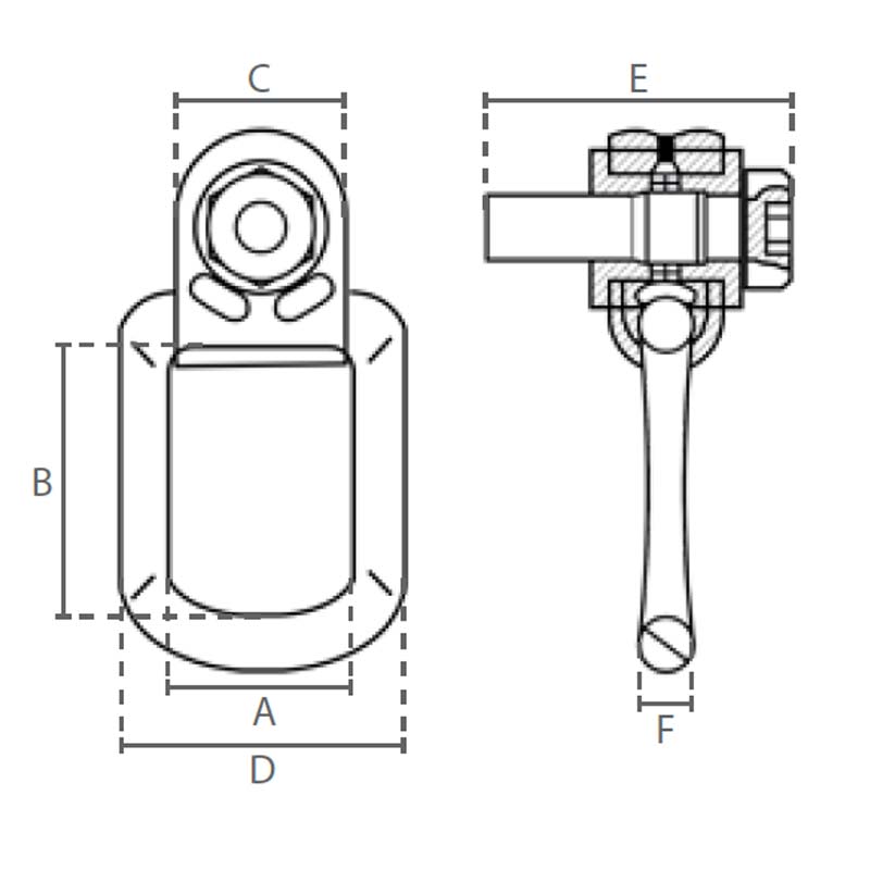 Anneau levage multi directionnel dimensions