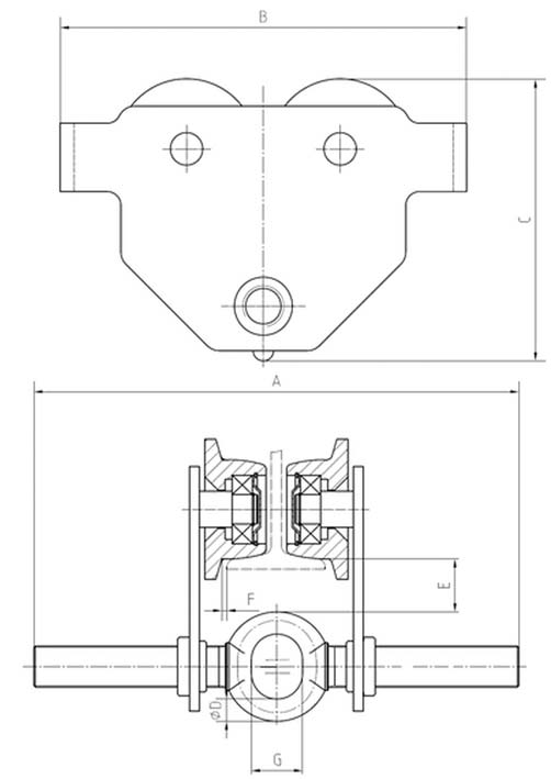 Dimensions chariot porte-palan manuel