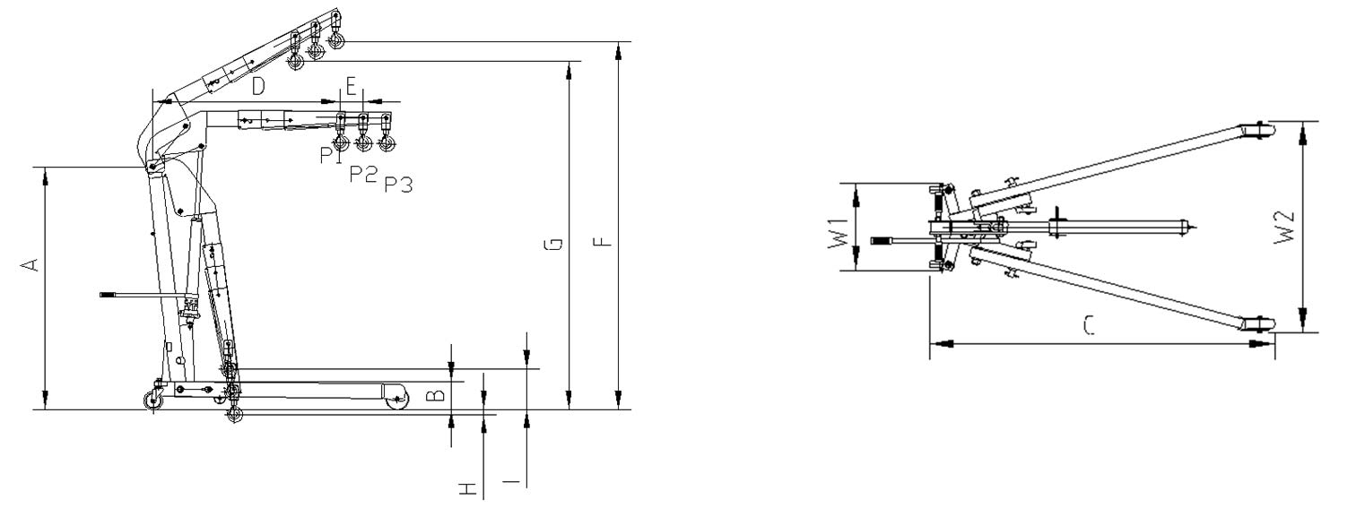Grue d atelier Réglable - Pliable